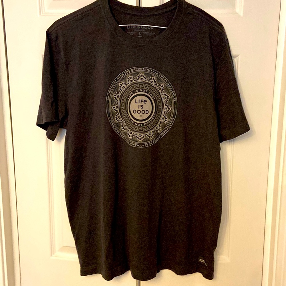 Life is Good Men Large Gray Tee